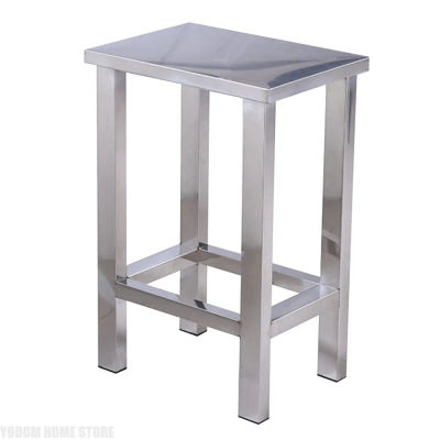 Taburete cuadrado de acero inoxidable, Bar creativo, comedor, otomano multiusos médico sin respaldo, mueble para Baño