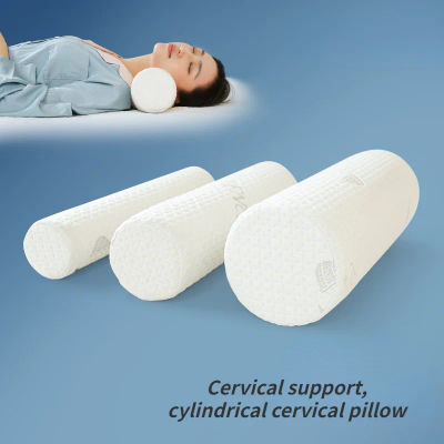 Almohada de espuma viscoelástica con rollo de cuello cervical, almohada de refuerzo para soporte de cama, almohadas redondas para cama, piernas, espalda y Yoga