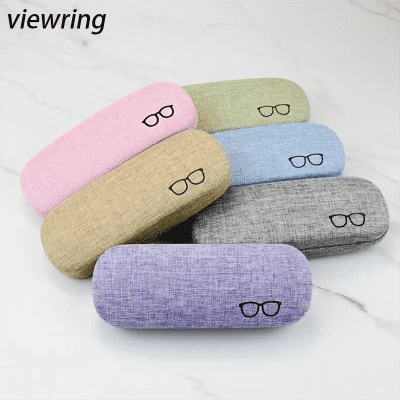Estuche para gafas de lino de Color sólido, caja de almacenamiento portátil antipresión para gafas, Protector de gafas de sol para hombres y mujeres