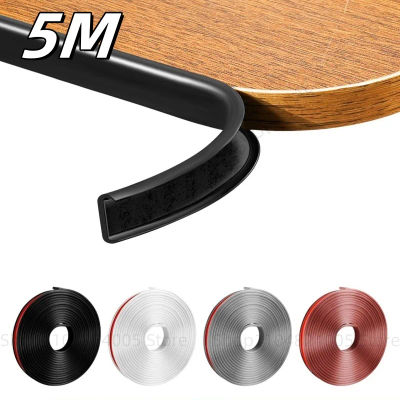 Tira de bandas de borde en forma de U de 5M, Protector de esquina de muebles de goma TPE Flexible autoadhesivo, Protector de reparación de bordes de gabinete de madera