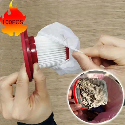 Cubierta protectora de filtro de aspiradora desechable, tela no tejida lavable para aspiradora de mano, 100 Uds.