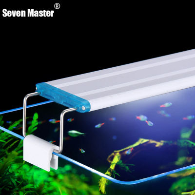 Iluminación LED superdelgada para acuarios de 18-70 cm, luz para plantas acuáticas, lámpara extensible con clip para pecera, 90-260 V