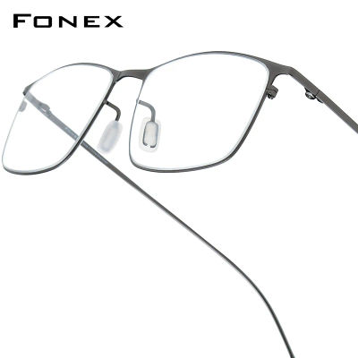 Montura de gafas de aleación FONEX para hombre, monturas de montura completa, gafas cuadradas de alta calidad, gafas coreanas japonesas ultraligeras 8105
