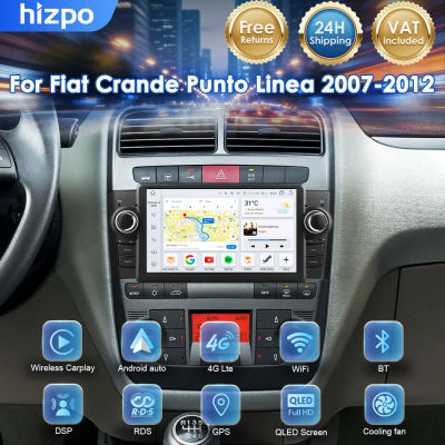 Radio con Monitor Hizpo CarPlay para FIAT Grande Punto Linea 2007-2012, Sistema Inteligente para Auto, 2DIN, GPS, Navegación, Unidad Principal Estéreo