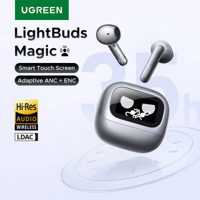 UGREEN Lightbuds Semi-abierto adaptable cancelación activa de ruido ANC auriculares inalámbricos Bluetooth con pantalla LCD a todo Color inteligente