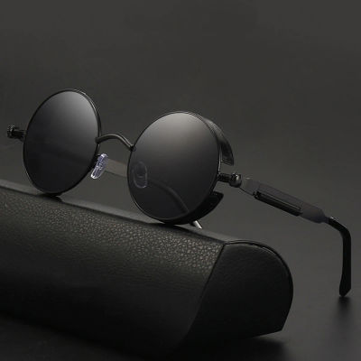 Gafas de sol retro punk gafas reflectantes redondas gafas de sol para hombres y mujeres