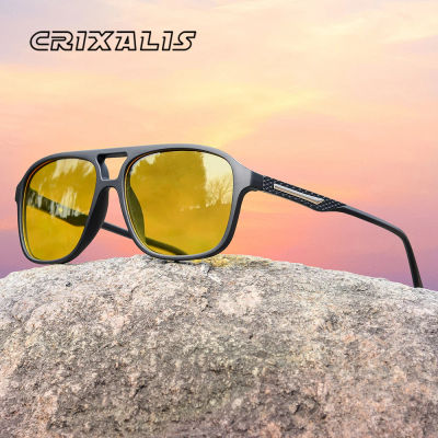 CRIXALIS piloto gafas de sol cuadradas Vintage hombres mujeres Retro conducción visión nocturna gafas de sol mujer diseñador de lujo sombras UV400
