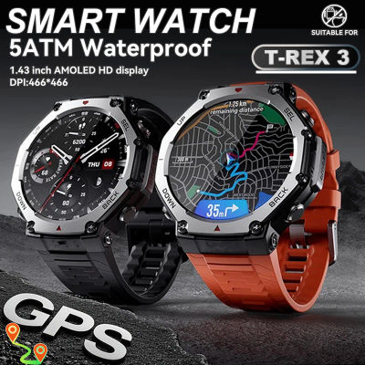 T-Rex 3 Ultra incorporado de doble banda GPS Smartwatch 5ATM impermeable 48mm AMOLED brújula 170 + deporte duradero reloj inteligente militar 2025