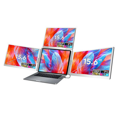 Monitor Portátil de Última Generación 2026, Monitor Cuádruple con Pantalla IPS de 15.6 Pulgadas, Resolución 1080p, Retroiluminación LED, USB-C