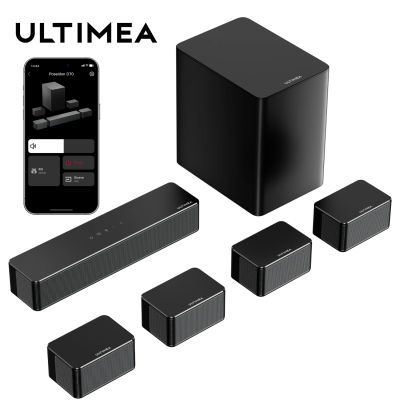 ULTIMEA 7.1 Sistema de sonido envolvente Barra de sonido para TV con control de aplicaciones, Altavoz Bluetooth de cine en casa con subwoofer inalámbrico de 6,5"