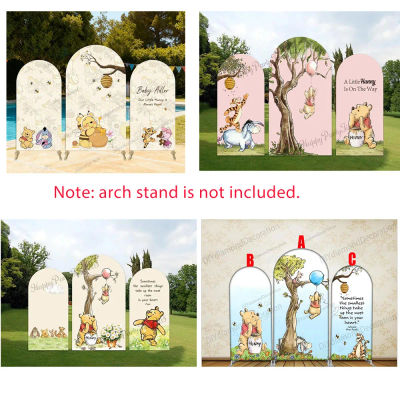 Funda elástica de spandex personalizada para arco de Winnie The Pooh, Tigger, Piglet y Eeyore, para decoración de fondo de cumpleaños o baby shower con temática de miel.