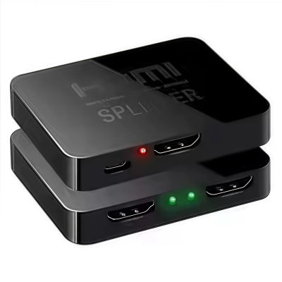 Divisor HDMI 1x2 4K - Distribuidor de vídeo de 1 entrada y 2 salidas para monitor dual, PC, proyector, computadora portátil, caja de interruptor de amplificador HD 4K @ 60Hz