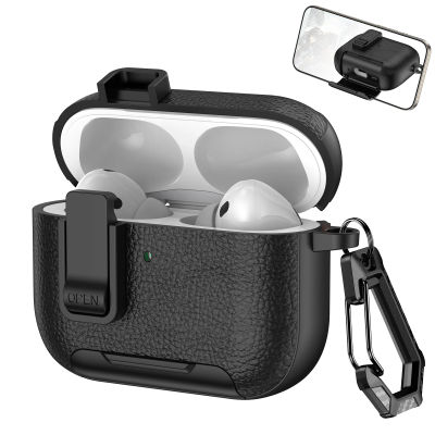 Nueva Funda Protectora para Auriculares AirPods Pro 3 de 3ra Generación con Cierre Seguro, Soporte Invisible para Teléfono, Textura de Cuero