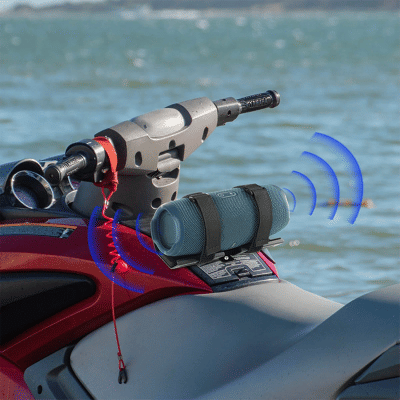 Soporte de altavoz portátil A03V para Jet Ski/moto de nieve/barco/Sea-Doo, soporte de altavoz soporte de montaje de altavoz de Metal para JBL Charge 4