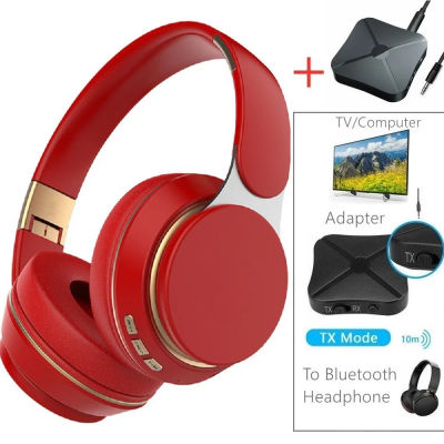 Auriculares inalámbricos para TV con Bluetooth 5,0, adaptador USB, auriculares estéreo, cascos plegables con micrófono para Samsung TV, PC y música