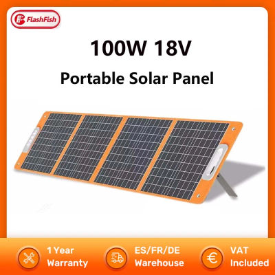 FF Flashfish TSP18V 100W Panel Solar portátil cargador Solar plegable con salida CC USB-C QC3.0 para teléfonos tabletas Camping