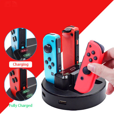 Accesorios portátiles para Nintendo Switch controlador cargador estación de acoplamiento para Switch Joycon adaptador de CA compatible con 4 Joy-con carga