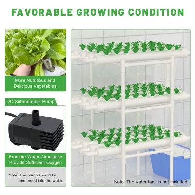 Kit de cultivo hidropónico, 108 sitios de plantas, sistema de cultivo hidropónico, sistema Nft sin suelo, macetero vertical de verduras Pvc-u