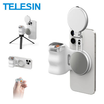 TELESIN-empuñadura de mano para cámara de teléfono, soporte magnético para teléfono inteligente, ayuda de disparo, mango de Control remoto para teléfono Iphone y Android