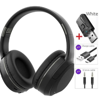 Auriculares inalámbricos para TV con Bluetooth 5,0, adaptador USB, auriculares estéreo, cascos plegables con micrófono para Samsung TV, PC y música