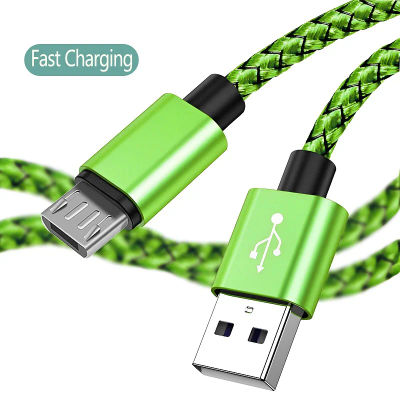Cable Micro USB sincronización de datos 2A Nylon trenzado carga rápida 1M 2M 3M Cable cargador para Samsung Huawei HTC Android teléfono USB Micro