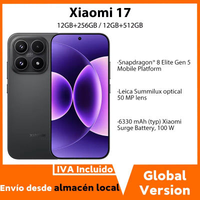 Versión Global Xiaomi 17 Snapdragon 8 Elite Gen 5 Smartphone Pantalla OLED de 6.3" Cámara Leica de 50MP Batería de 6330mAh 100W Teléfono Celular