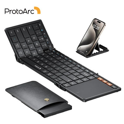 ProtoArc XK01 TP Teclado plegable con panel táctil Teclados de viaje Bluetooth plegables para iPad iPhone Laptop PC Tabletas