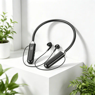 Auriculares Inalámbricos TWS con Banda para el Cuello, Sonido HiFi, Batería de Larga Duración, Bluetooth 5.3, Auriculares Deportivos para Gamers con Reducción de Ruido