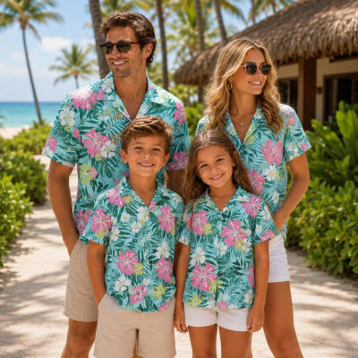 Camisa Hawaiana de Verano para Hombre, Estilo Tropical, Estampado de Plantas y Flores, Regalo de Vacaciones, Camiseta para Niño