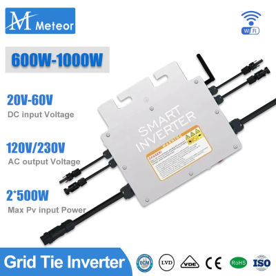 Voltaje de entrada PV 20 ~ 60V salida de CA 110V/230V Auto 600W/700W/800W/1000W Micro inversor de conexión a red Solar con Monitor WIFI