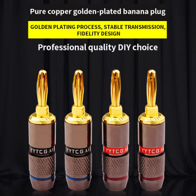 YYTCG 8 Uds. Conectores Banana chapados en oro sin soldadura conector de altavoz adaptador conector de cable de audio
