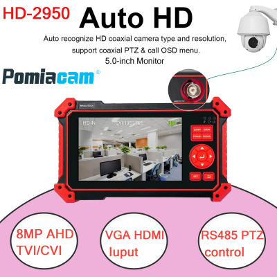Monitor de Prueba HD-2950 con Pantalla de 5 Pulgadas, Probador de Cámaras CCTV, Probador de Cámaras Analógicas de 8MP TVI CVI AHD CVBS, Prueba de Cable UTP