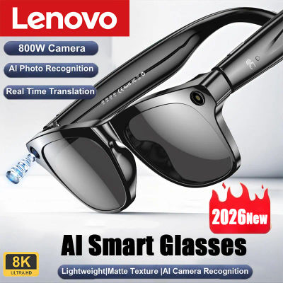 Gafas Inteligentes Lenovo con Cámara de 100MP, 8K HD, Chat GPT, Batería de 260mAh, Llamadas Bluetooth, Control por Asistente de Voz, para Hombre