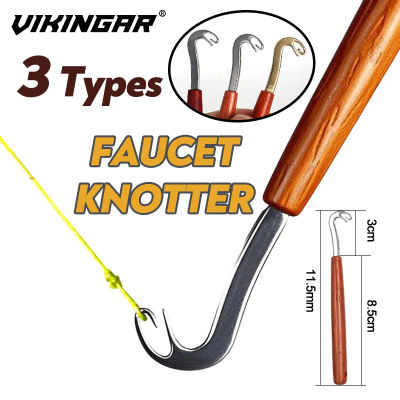 VIKINGAR-Anudador portátil de acero inoxidable para sedal de pesca, carpeta de anzuelos, nudo líder, atado, gancho de cabeza de dragón, herramienta de pesca