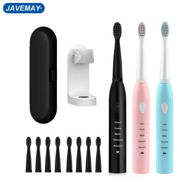 Cepillo de dientes eléctrico ultrasónico para adulto, cepillo de dientes recargable, lavable,