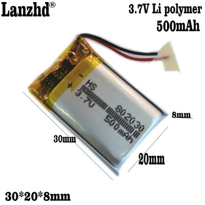 1-10 Uds 3,7 V batería de grabadora de conducción 500mAh 802030 Pluma de grabación Li-ion Cell instrumento de belleza ropa inteligente Altavoz Bluetooth