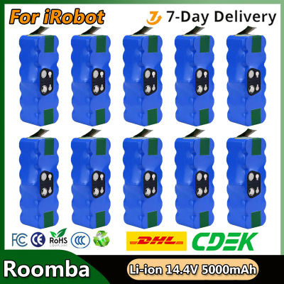 Batería para iRobot Roomba 500 batería de repuesto 5000mAh Li-ion 600 700 800 Series 560 580 650 760 14,4 V batería de aspiradora