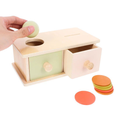 Moneda Montessori y lanzamiento, clasificación de formas de colores, juguetes para bebés a juego, caja permanente de objetos 2 en 1, regalo para niños pequeños