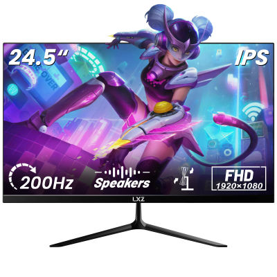 Monitor para juegos LXZ de 24,5 pulgadas y 200 Hz, panel IPS FHD 1080P, 1 ms, altavoces integrados, monitor para PC, HDMI y DisplayPort, compatible con FreeSync.
