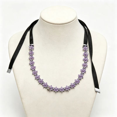 Nuevo Collar 2026 de Plata 925 con Espécimen de Abeja y Planta Púrpura Brillante, Envuelto en Cuerda Negra, Joyería Exquisita DIY para Exhibición