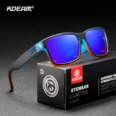 Gafas de sol polarizadas KDEAM Revamp Of Sport para hombre, de colores llamativos gafas de sol, gafas de sol al aire libre, gafas de sol fotocromáticas con caja