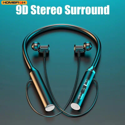 Auriculares Bluetooth 9D, inalámbricos, magnéticos, deportivos, con banda para el cuello, TWS, con micrófono.