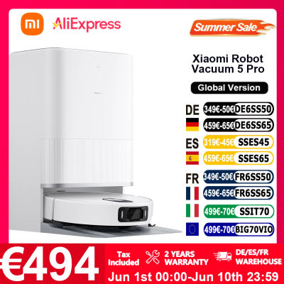 Versión global Xiaomi Robot Vacuum 5 Pro (actualización X20+) AI Tres identificaciones de cámara 200 tipos de reconocimiento de obstáculos LDS y limpieza profunda de espacios bajos Video HD llamadas