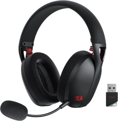 Redragon H848 Auriculares Bluetooth inalámbricos para juegos Ligero sonido envolvente 7,1 Controladores de 40 mm Micrófono desmontable Plataforma múltiple
