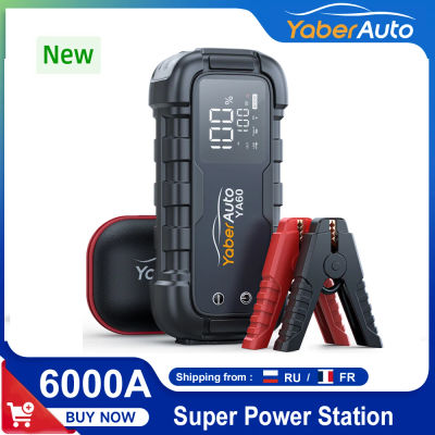 Arrancador de batería de coche 6000A, cargador de batería de coche PD45W de 150W CC, pantalla LED 3,3, cargador de batería de linterna de 600 lúmenes, dispositivo de arranque súper