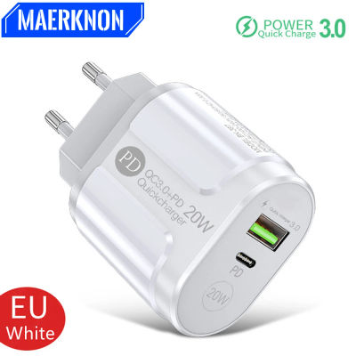 Cargador de teléfono 20W carga rápida PD USB tipo C cargador rápido 3,0 enchufe UE/EE. UU. Cargador de pared para Iphone Samsung Xiaomi Huawei