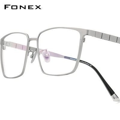Montura de gafas FONEX de titanio puro para hombre, montura de gafas de diseño de marca, gafas cuadradas completas japonesas ultraligeras de alta calidad 85658