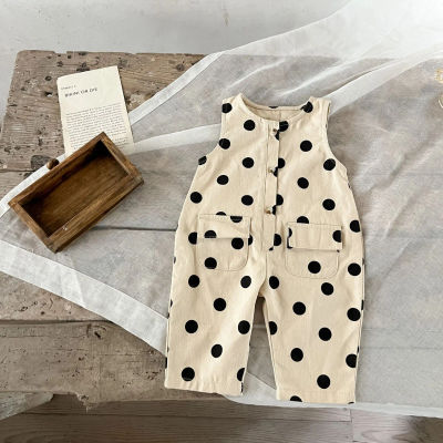 Primavera y otoño, pelele para niñas recién nacidas, peleles sin mangas con puntos redondos, ropa de moda para bebés de una pieza para niños