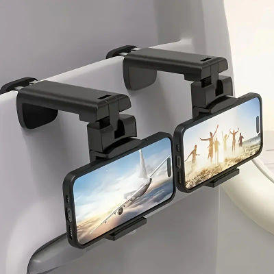 Soporte para teléfono de avión, soporte plegable portátil para teléfono móvil de escritorio, soporte giratorio para Selfie, Clip para asiento de tren en vivo, soporte perezoso