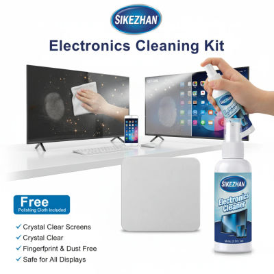 Kit de spray y paño limpiador de pantalla: seguro para televisores LED, LCD, OLED, monitores, ordenadores portátiles y pantallas de automóviles - Solución de limpieza sin rayas
